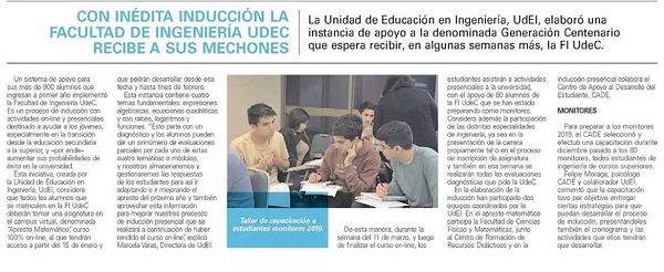 Con inédita inducción la Facultad de Ingeniería UdeC recibe a sus mechones