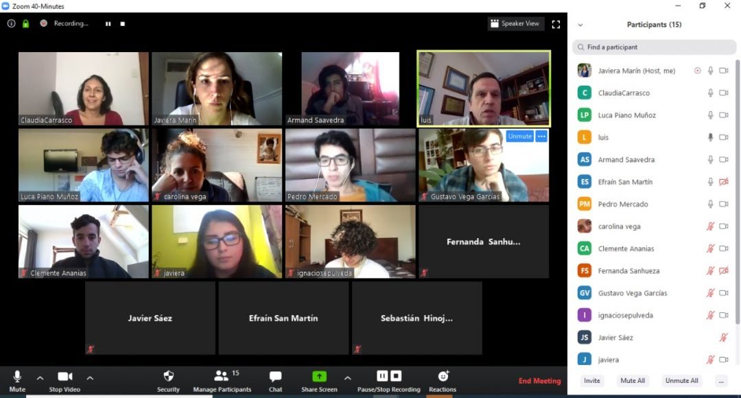 Primera reunión online entre decano, vicedecana y estudiantes de 1er año