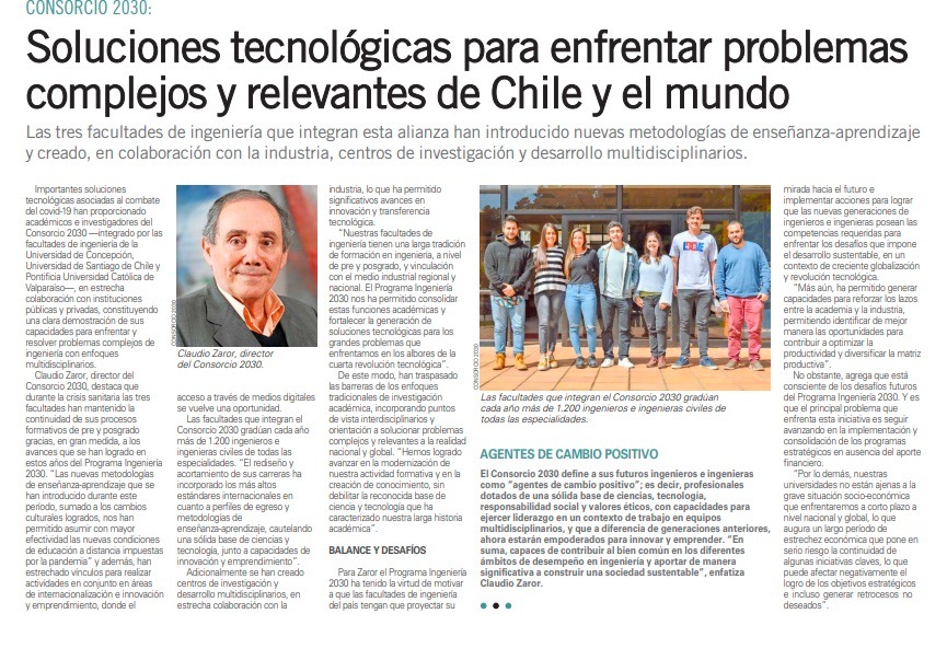 ENTREVISTA A CLAUDIO ZAROR, CEO CONSORCIO 2030, SOBRE AVANCES Y DESAFÍOS DE LAS INGENIERÍAS