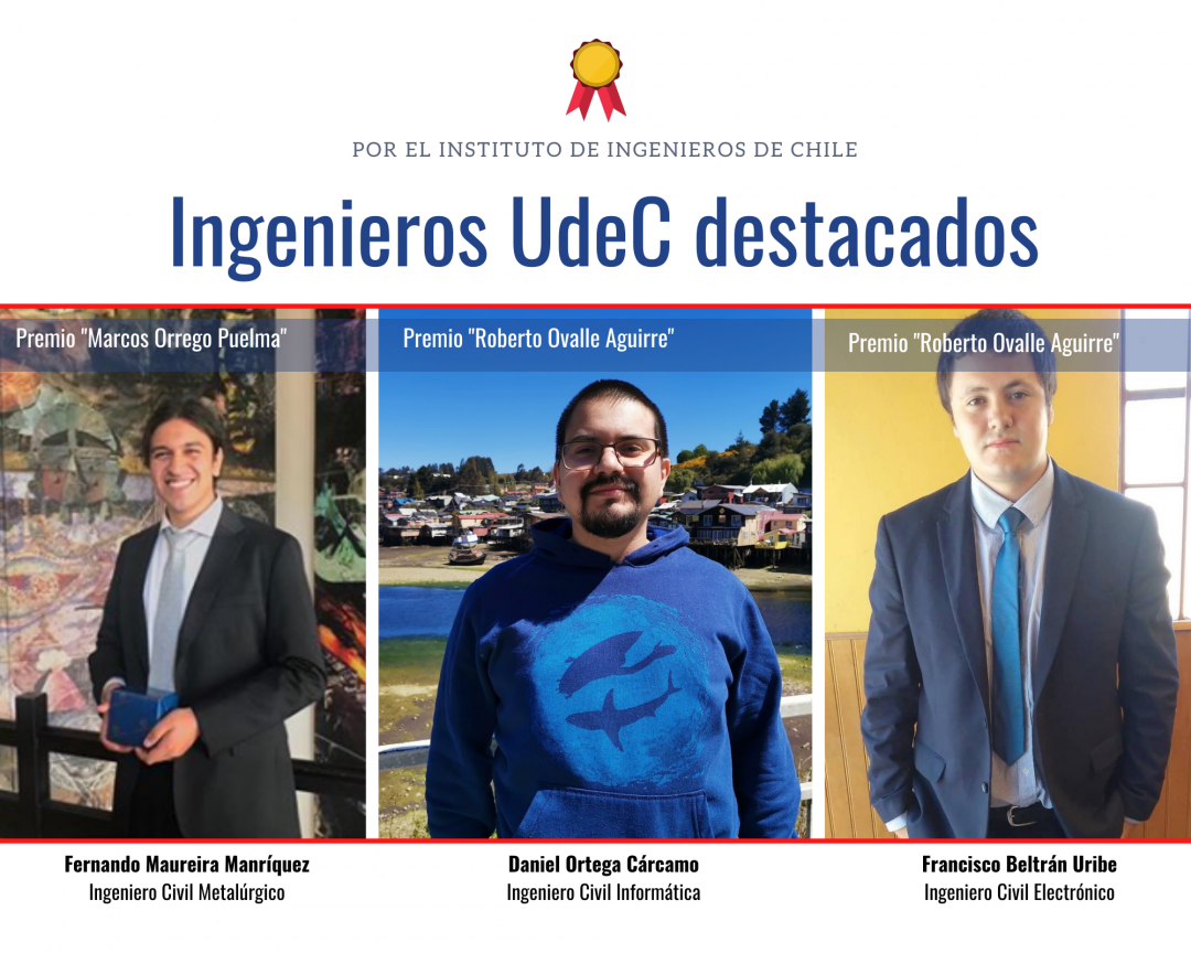 Premio Instituto de Ingenieros de Chile destacó a tres ingenieros UdeC